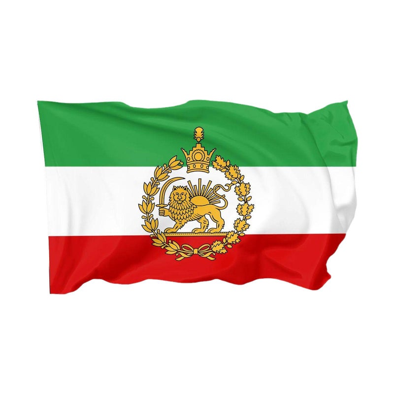 Old Historic Iran Flag 3x5FT, 90X150CM Iran Lion and Sun Flag, Former Iranian Flags with 2 Brass Grommets, Garden Flags for Outdoor and Indoor Decor - Image 1